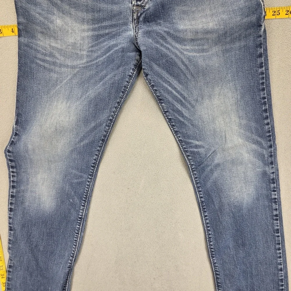 Diesel Jeans Mens 32x34 Blue Buster Regular Slim Tapered Stretch Honeycomb 0853R